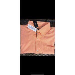Turtleson Performance Houndstooth Orange/White Sport Shirt size Med New
